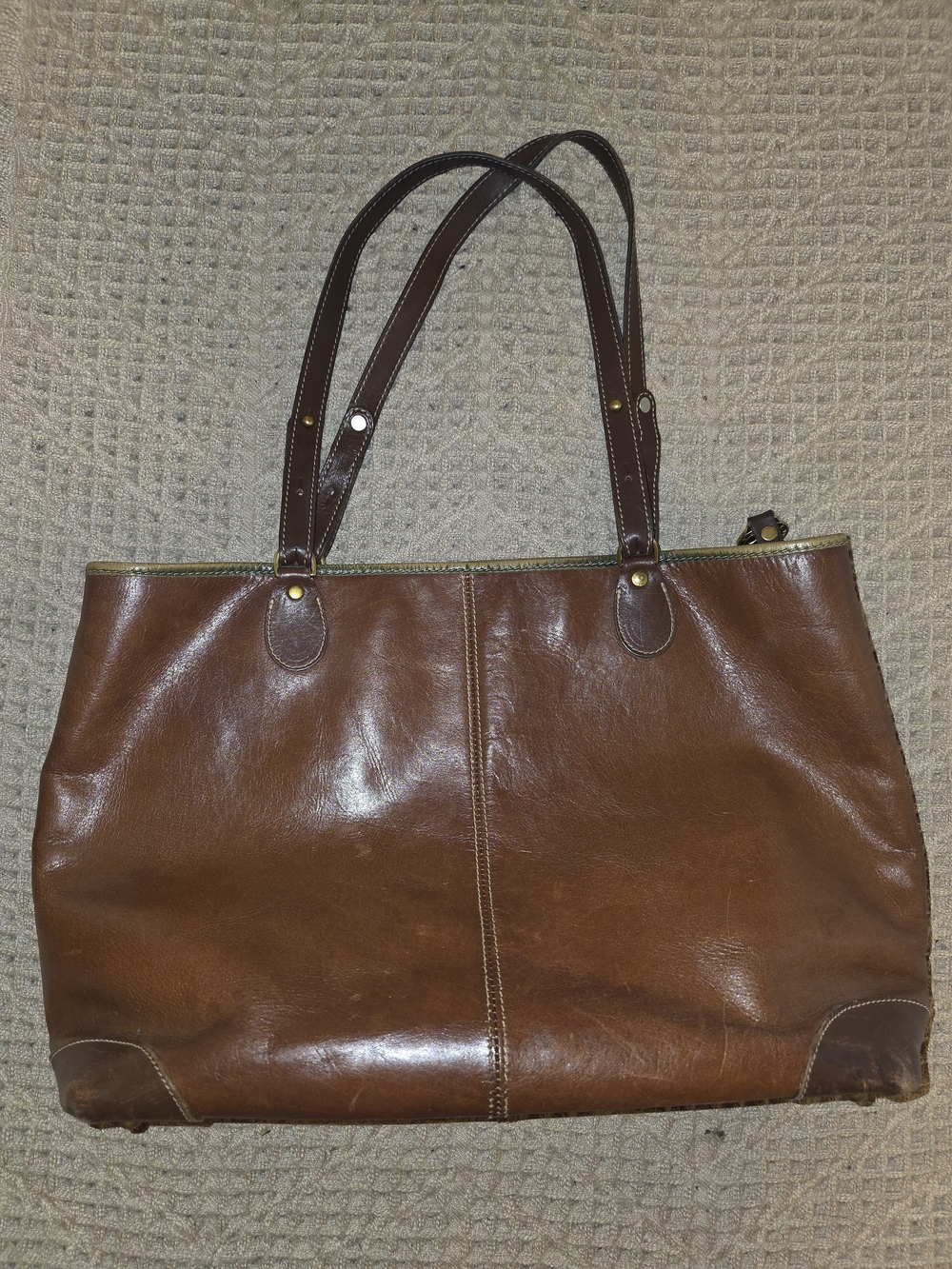 Vintage 90s Brahmin Berkshire Leather Large Tote